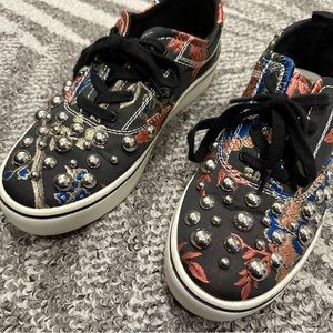 Studded embroidered sneakers